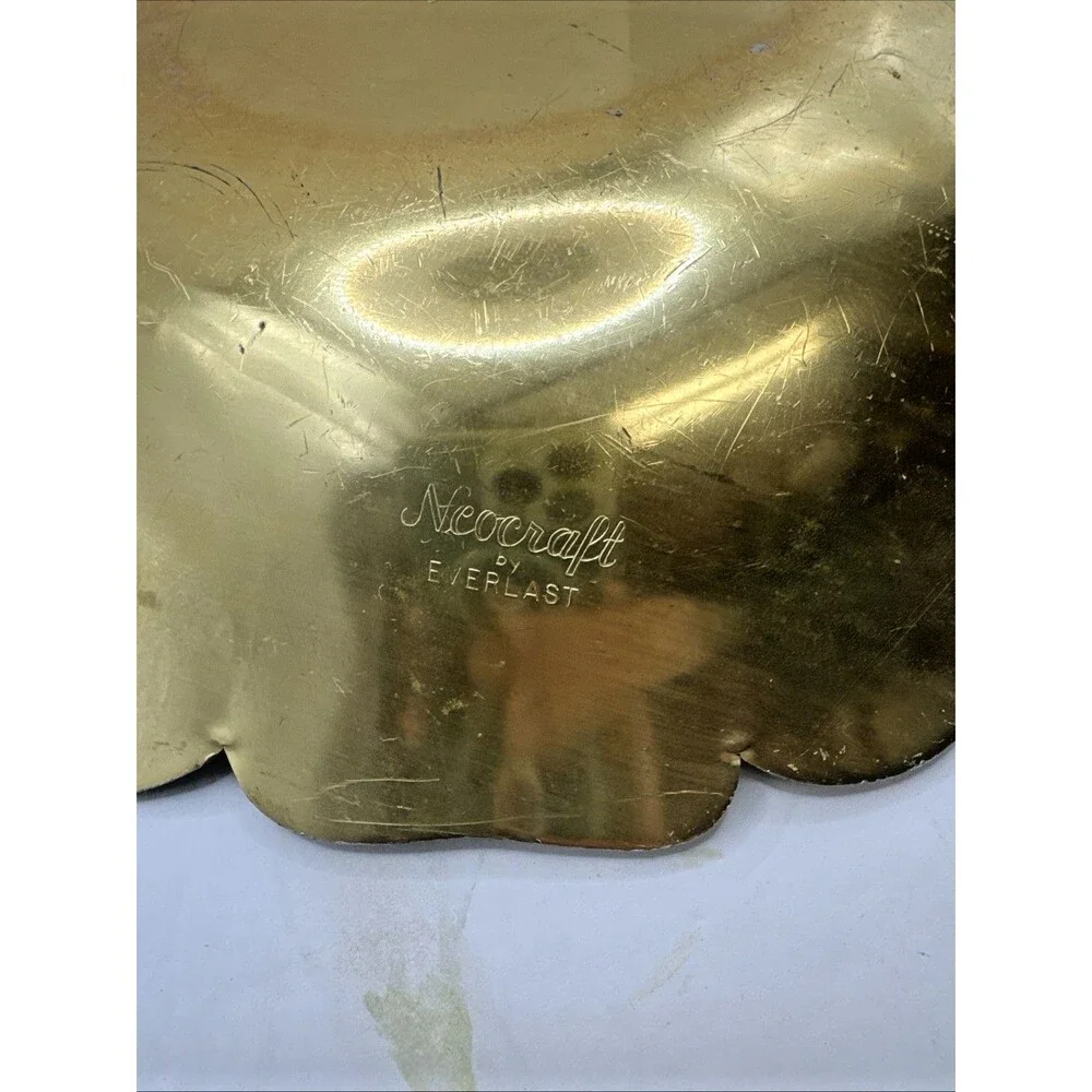 MCM Neocraft Everlast Metal Gold Anodized Aluminum Bowl Trinket Dish 10.25 in